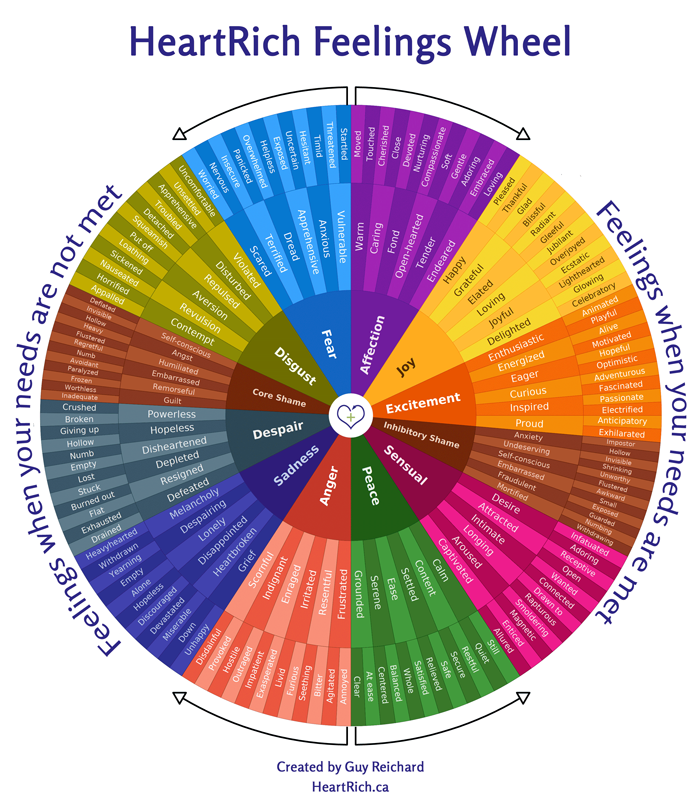 The HeartRich Feelings Wheel - Find Your Feeling